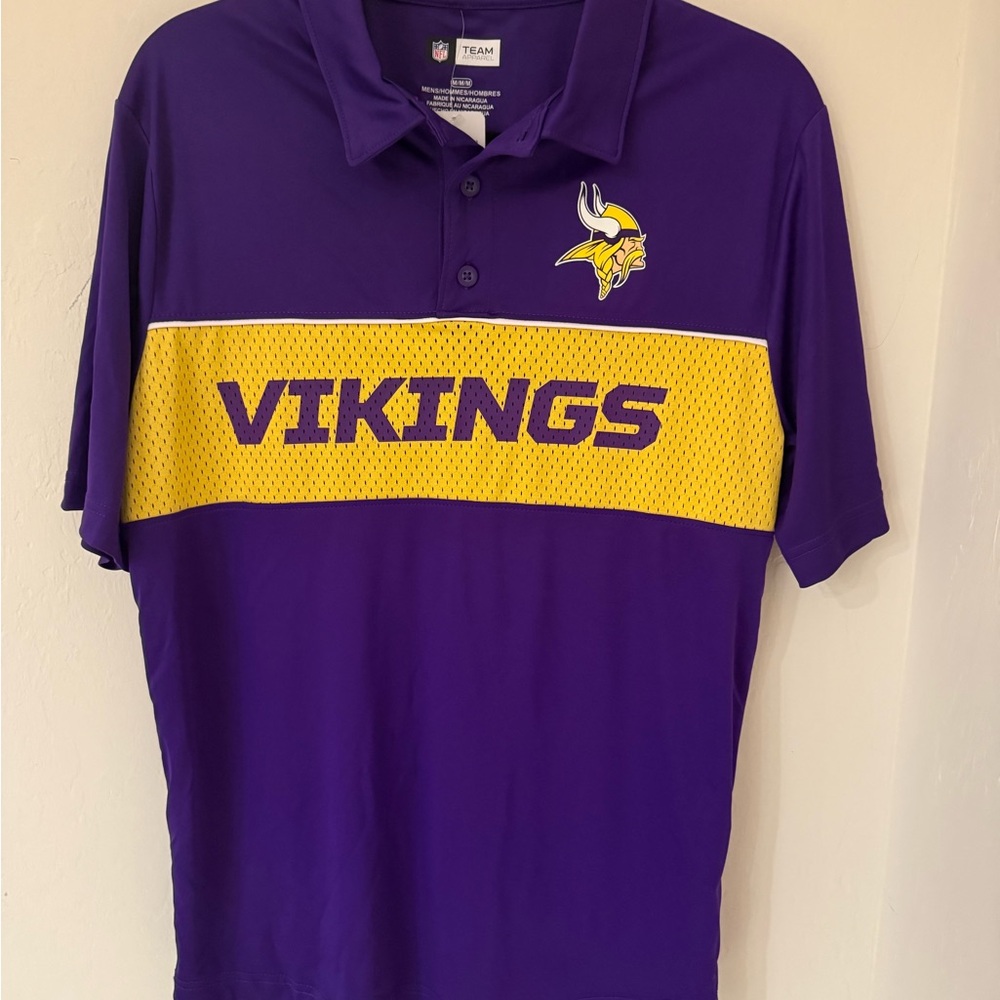 Men's Minnesota Vikings NFL Team Apparel Polo Size Medium - NWT